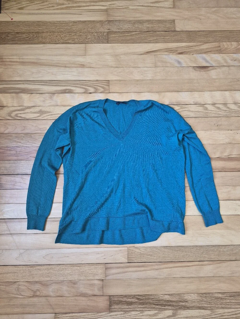 Men's Teal V-Neck Sweater